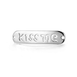 Zwischenstücke Glattes Silber Zwischenstück - Kiss Me 7 x 30 mm