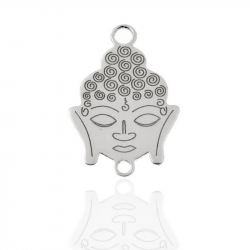 Silver Connectors Connector - Buddha 12mm