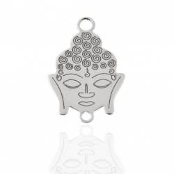 Zwischenstücke Glattes Silber Zwischenstück - Buddha 12 mm