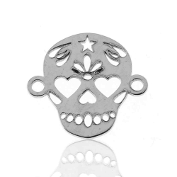 Entrepiezas Plata Lisa Entrepieza - Calavera 12mm