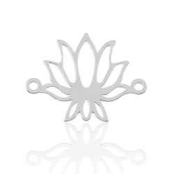 Zwischenstücke Glattes Silber Zwischenstück - Blumenmotiv Lotus 14 mm