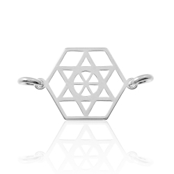 Silver Connectors Connector - Mandala 10mm