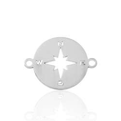 Silver Connectors Connector - Wind Rose 12mm