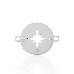 Silver Connectors Connector - Wind Rose 12mm