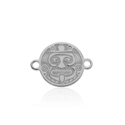 Silver Connectors Connector - Aztec Sun - 13 mm