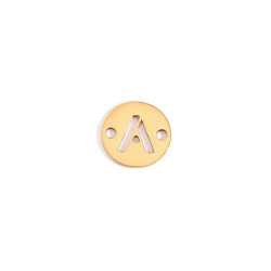 Steel Connectors Interpieces - Letter 8mm - Gold Plated and Steel