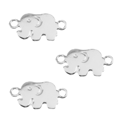 Silver Connectors Connector - Elephant 15mm