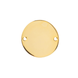 Silver Connectors Connector - Circle Round 2 Holes - Gold Plated , Silver  and Rose Gold Plated