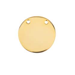 Silver Connectors Connector - Circle Round 2 Holes - Gold Plated and Rhodium Silver