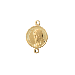 Entrepiezas Plata Lisa Entrepieza Nuestra Señora de Medjugorje 11mm Bañado Oro y Plata