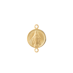 Entretoises Argent Lisse Entretoise Notre-Dame de la Médaille Miraculeuse 11 mm Dorure Or et Argent