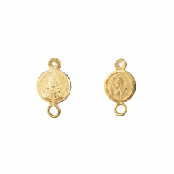 Silver Connectors Escaoulario Pendant - Our Lady of El Rocío - 10 mm - Gold-plated