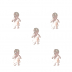Entrepiezas Plata Mineral Motivo - Niño - 14.5 mm - 5 u - Madre Perla