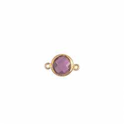 Entrepiezas Plata Mineral Entrepieza Mineral Briolette - Circulo - 6mm - 1u - Bañado Oro y Plata