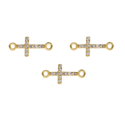 Zwischenstücke Silber Zirkonia Zwischenstück Zirkonia - Kreuz 8 x 6 mm - Weiße Zirkonia