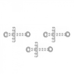 Entrepiezas Plata Circonita Entrepieza Circonita - Cruz 5*7 mm - Circonita Negra