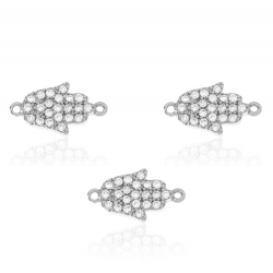Silver Connectors Zirconia Connector - Hand of Fatima 6*11mm
