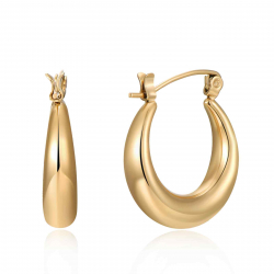 Steel Earrings Steel Hoop Earrings - 22 mm and 32 mm - Gold Plated