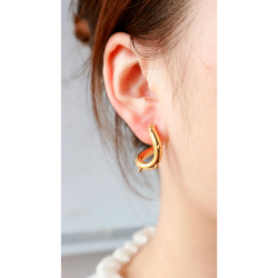 Boucles D'Oreilles Acier Lisse Boucles d'oreilles Acier - 21 mm - Dorure Or