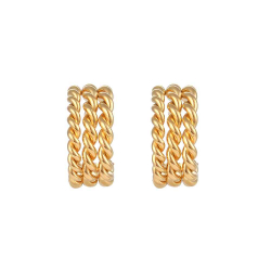 Steel Earrings Steel Earrings - Braided - 20*8mm - Gold Plated