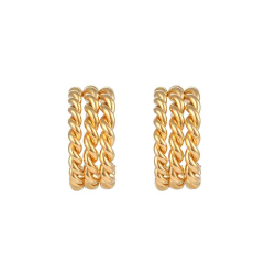 Boucles D'Oreilles Acier Lisse Boucles d'oreilles Acier - Torsadée - 20x8 mm - Dorure Or