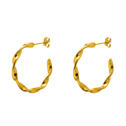 Steel Earrings Braided Hoop Earring - 27mm