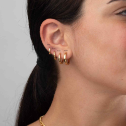 Steel Earrings Steel Flat Hoop Earrings - 11 mm, 13 mm, 16 mm, 18 mm - Gold Plated