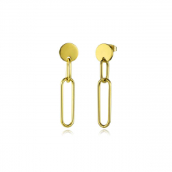Steel Earrings Steel Link Earrings - 44mm - Gold Plated