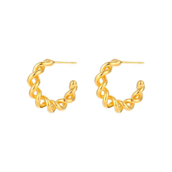 Steel Earrings Twisted Steel Earring - 24 mm - Gold Plated