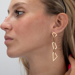 Steel Earrings Shapes Steel - Earrings 67 mm - Gold PLated