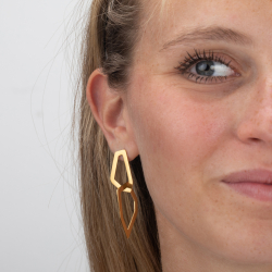 Steel Earrings Shapes Steel - Earrings 50mm - Gold PLated