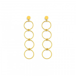 Boucles D'Oreilles Acier Lisse Boucle d'oreille Acier - Cercles - 75 mm - Couleur Or