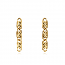 Pendiente Acero Liso Pendiente Acero - Eslabón - 33 mm - Bañado Oro