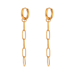 Steel Earrings Steel Link Earring - 52 mm - Gold Color