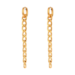 Steel Earrings Steel Link Earring - 60 mm - Gold Color