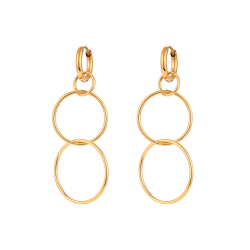 Steel Earrings Steel Circle Earring - 49 mm - Gold Color