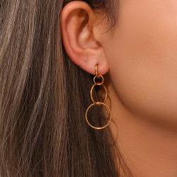 Steel Earrings Steel Circle Earring - 49 mm - Gold Color