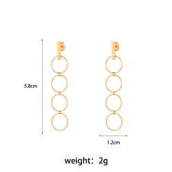 Steel Earrings Steel Earrings - Circles - 58 mm - Color Gold