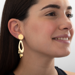 Steel Earrings Shapes Steel - Earrings 60 mm - Gold PLated