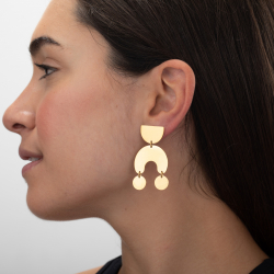 Steel Earrings Shapes Steel - Earrings 48 mm - Gold PLated