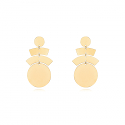 Steel Earrings Shapes Steel - Earrings 70 mm - Gold Color