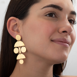 Steel Earrings Shapes Steel - Earrings 75 mm - Gold Color