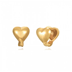 Steel Earrings Heart Earrings - Steel Hoop 9*10mm - Gold Plated