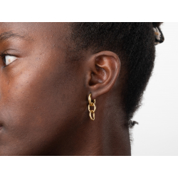 Steel Earrings Steel Link Earring - 32 mm - Gold Color