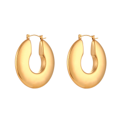 Steel Earrings Steel Earring - Flat Hoop - 40 mm - Color Gold