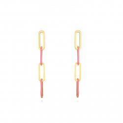 Steel Earrings Steel Earrings - Link 45mm - Enamel - Gold Colour