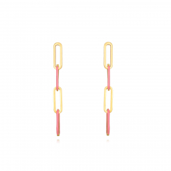 Boucles D'Oreilles Acier Lisse Boucles d'oreilles Acier - Maillon 45 mm - Émail - Couleur Or