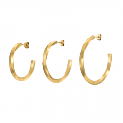 Steel Earrings Steel Earring - Twisted Hoop 4mm - 33mm, 39mm, 43mm Ext - Gold Colour