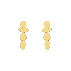 Boucles D'Oreilles Acier Lisse Boucles d'oreilles Acier - 40 mm - Plaques Formes - Couleur Or et Couleur Acier