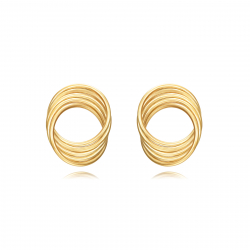 Steel Earrings Steel Earrings - 26 mm - Twisted - Gold Color